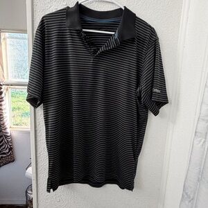 Columbia Omni-Wick Striped Performance Polo - Black & White - Men's Medium